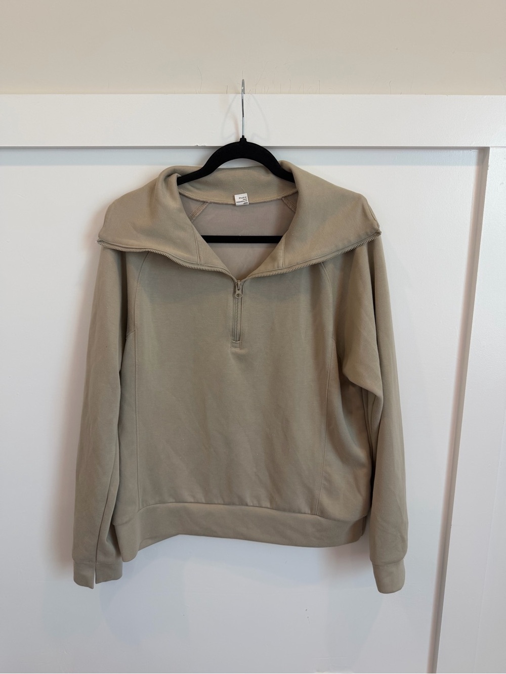 Tan Half-Zip Pullover Sweater